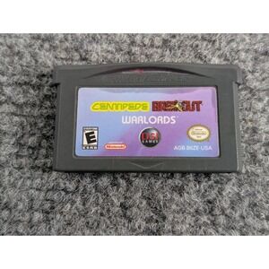 GBA Centipede Breakout Warlords Nintendo Game Boy Advance 3 in 1 Atari Arcade